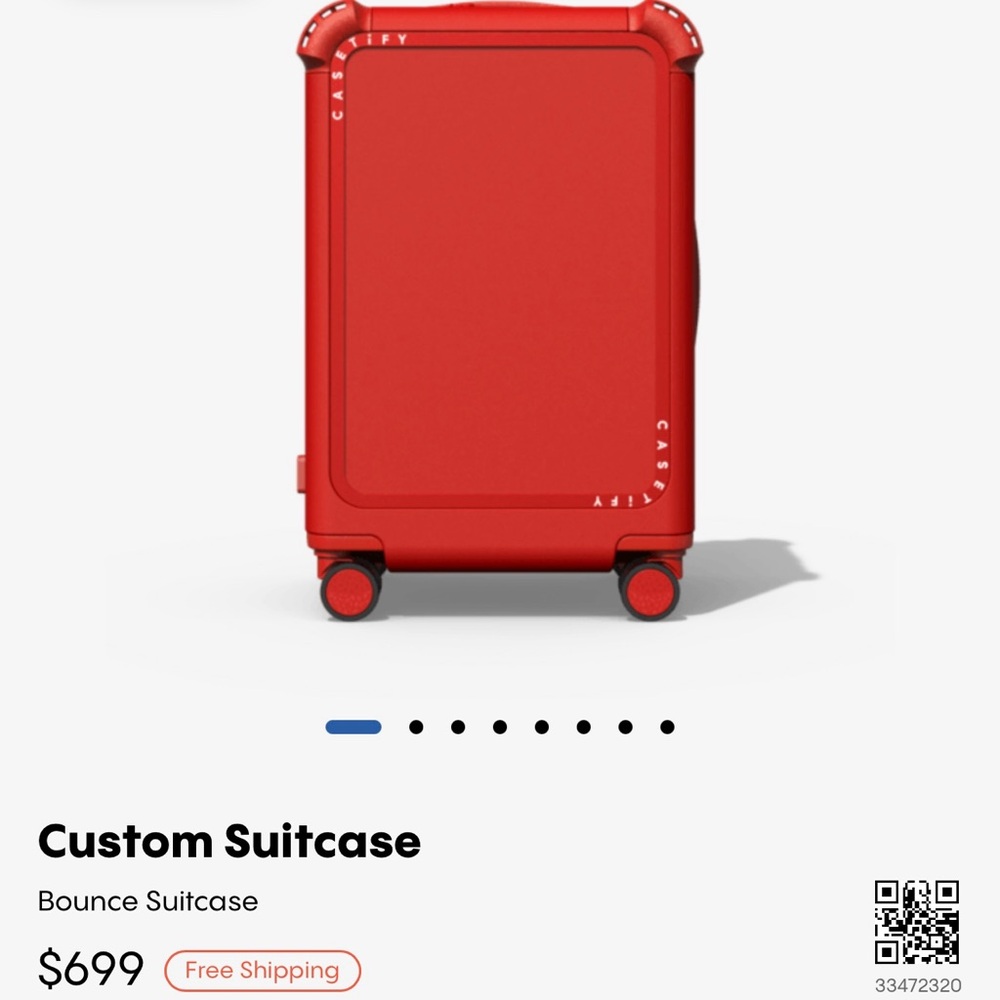 Carry on luggage bag red casetify